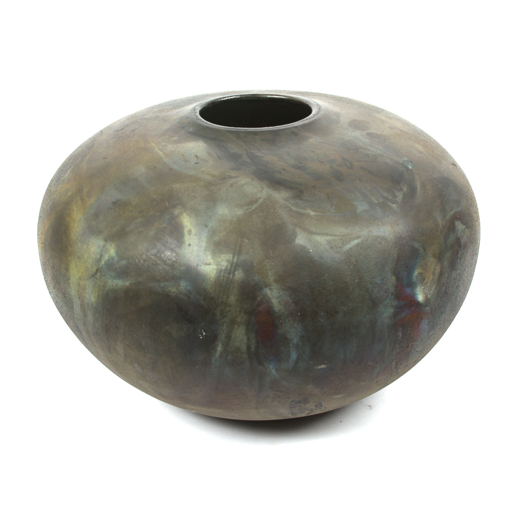 Anthony Evans Signed Raku Pottery Vase