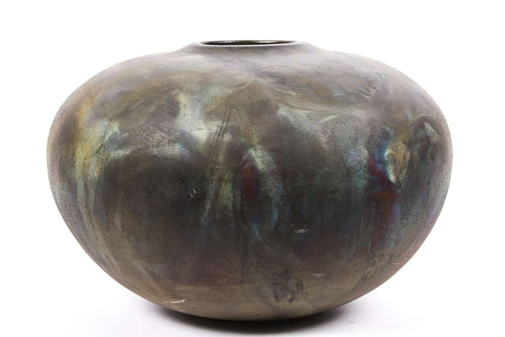 Anthony Evans Signed Raku Pottery Vase