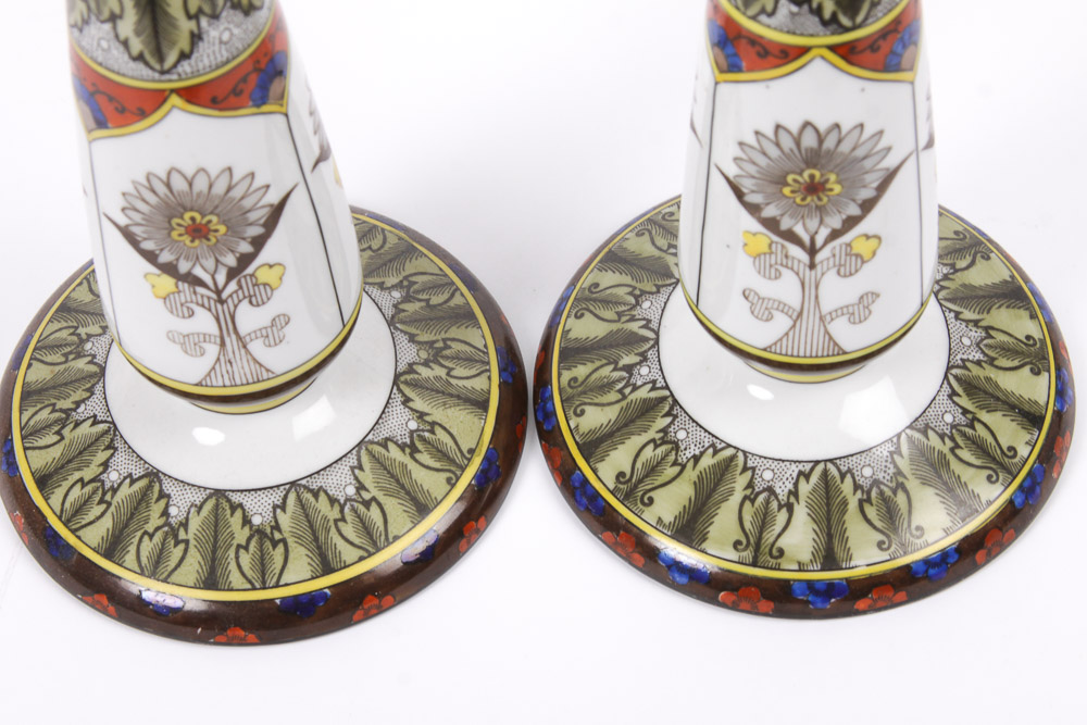 Vintage Noritake Candle Holders and Bowl