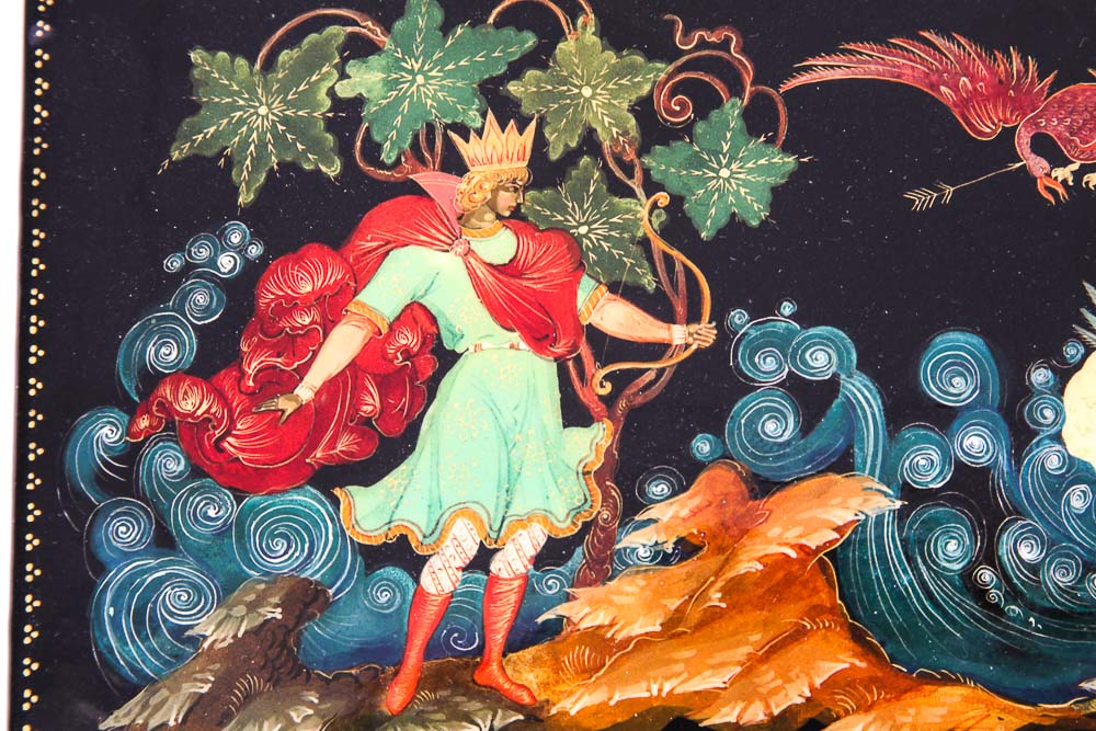 Russian Lacquered and Hand-Painted Trinket Boxes