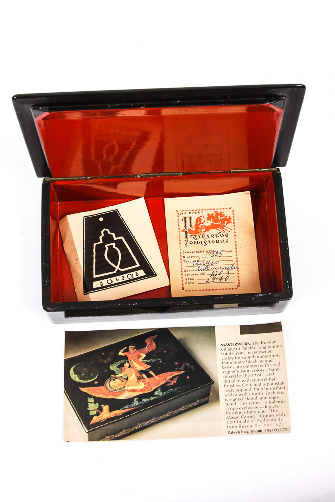 Russian Lacquered and Hand-Painted Trinket Boxes