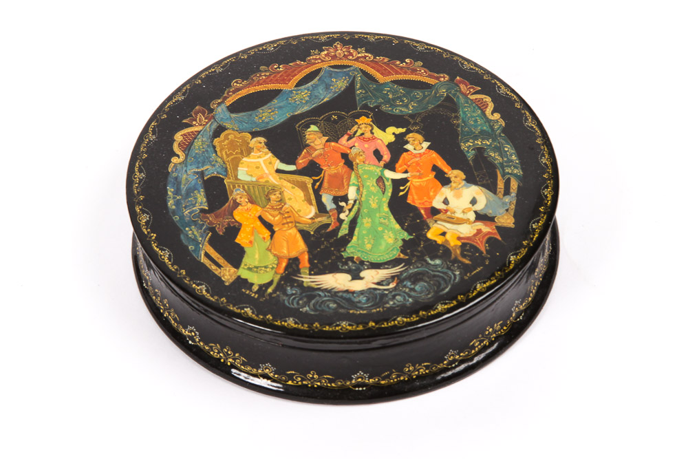 Five Black Lacquer Legend and Fairy Tale Boxes