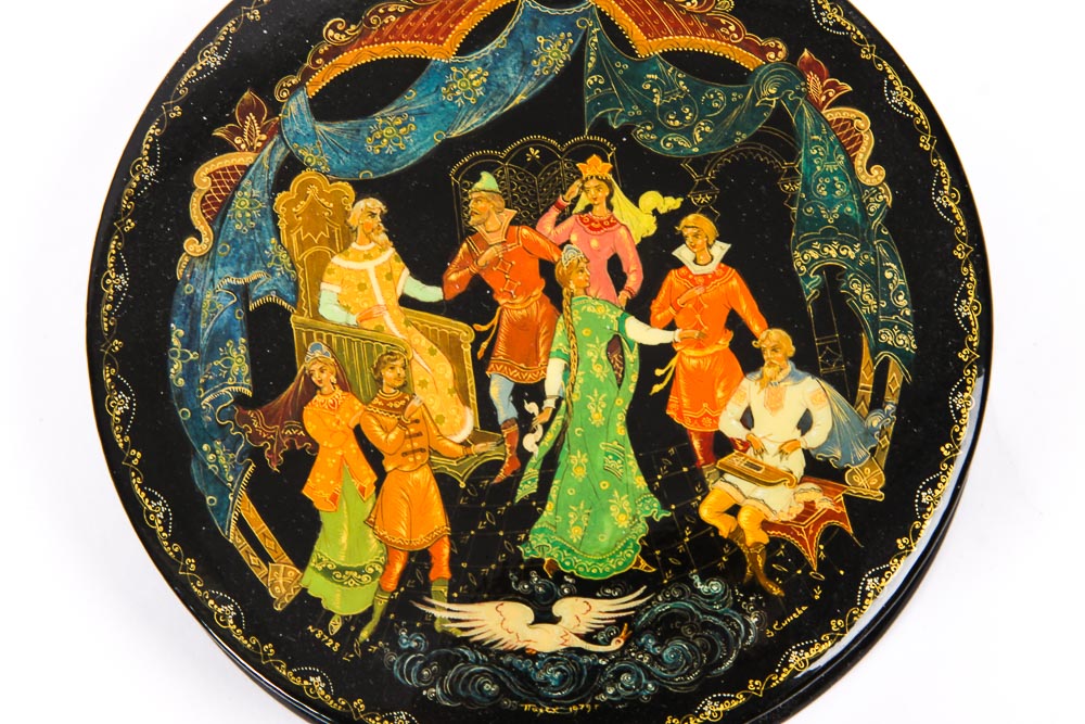 Five Black Lacquer Legend and Fairy Tale Boxes