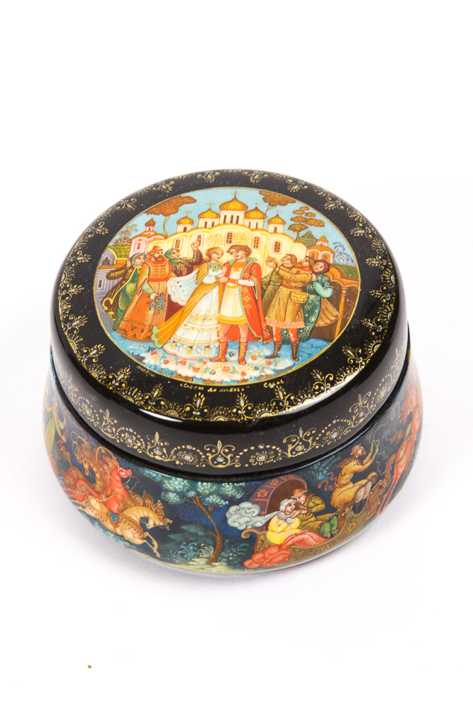 Five Black Lacquer Legend and Fairy Tale Boxes