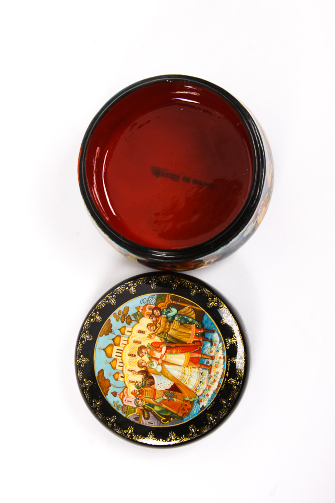 Five Black Lacquer Legend and Fairy Tale Boxes