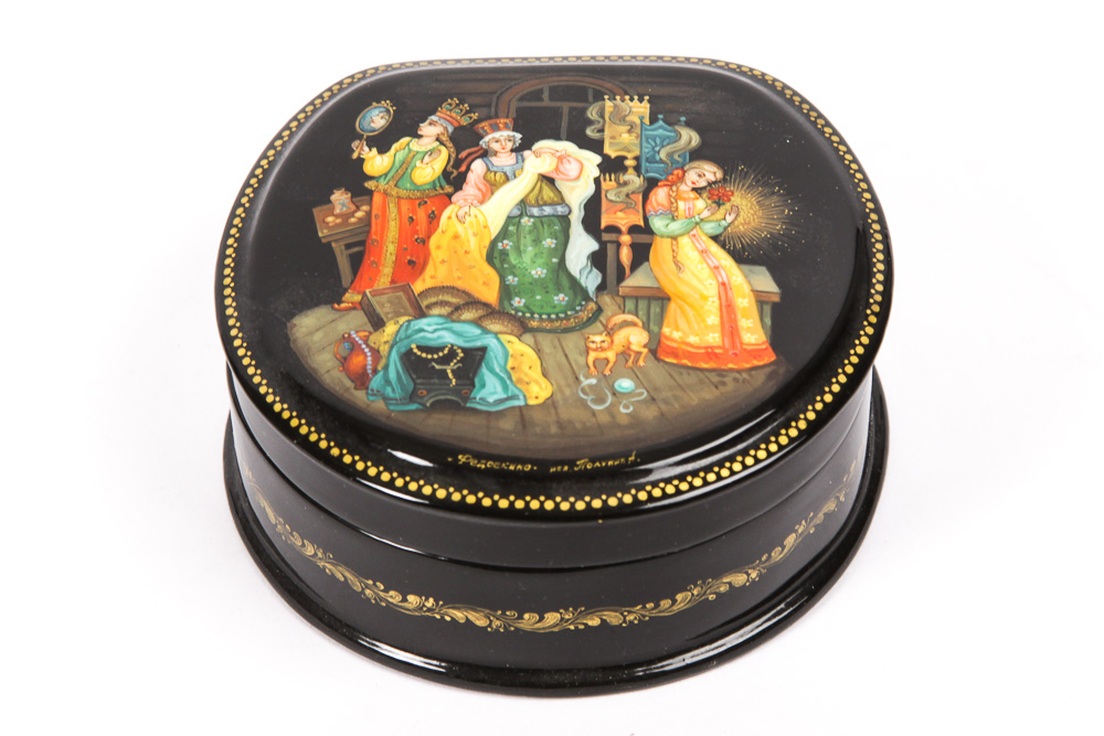 Five Black Lacquer Legend and Fairy Tale Boxes