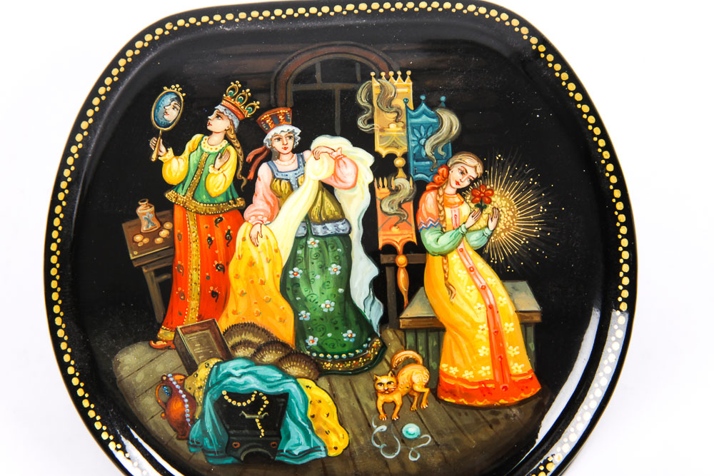 Five Black Lacquer Legend and Fairy Tale Boxes