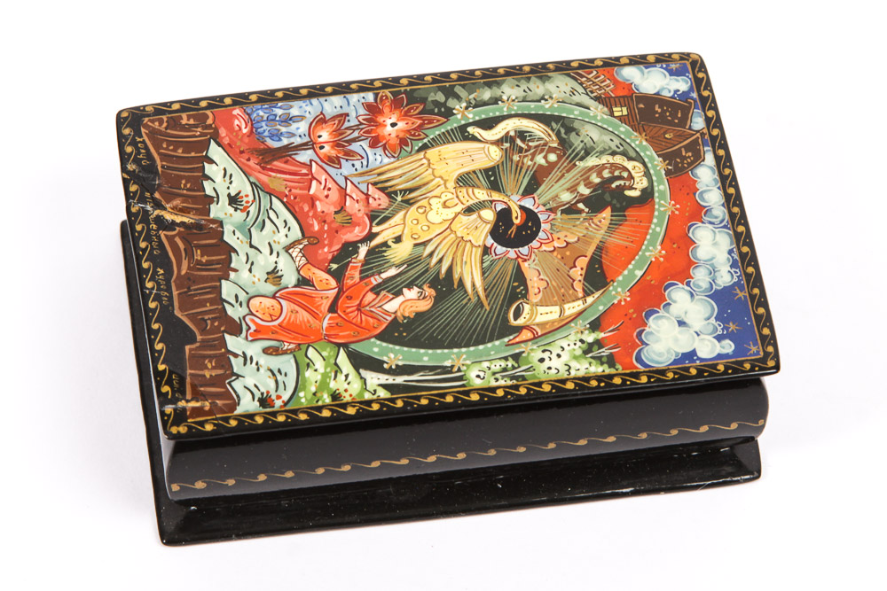 Five Black Lacquer Legend and Fairy Tale Boxes