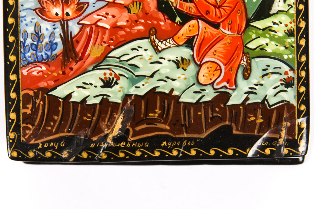 Five Black Lacquer Legend and Fairy Tale Boxes