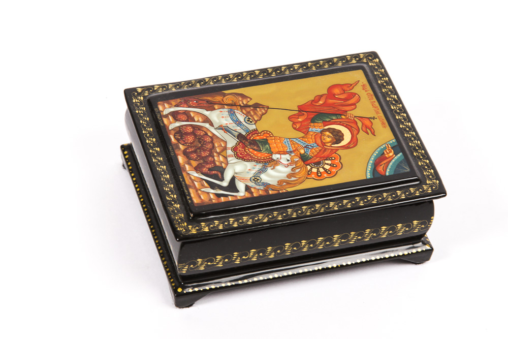 Five Black Lacquer Legend and Fairy Tale Boxes