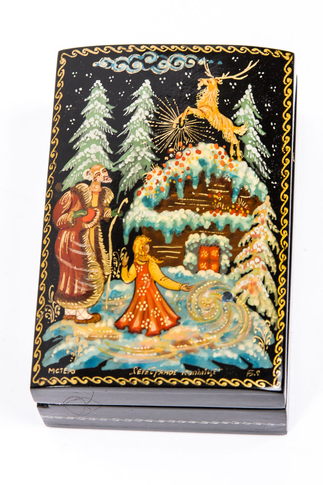 Collection of Hand Painted and Signed Russian Lacquer Boxes