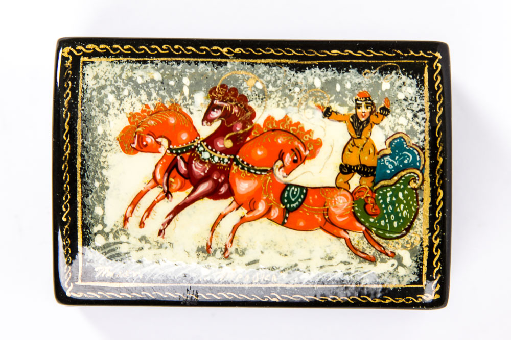 Collection of Hand Painted and Signed Russian Lacquer Boxes