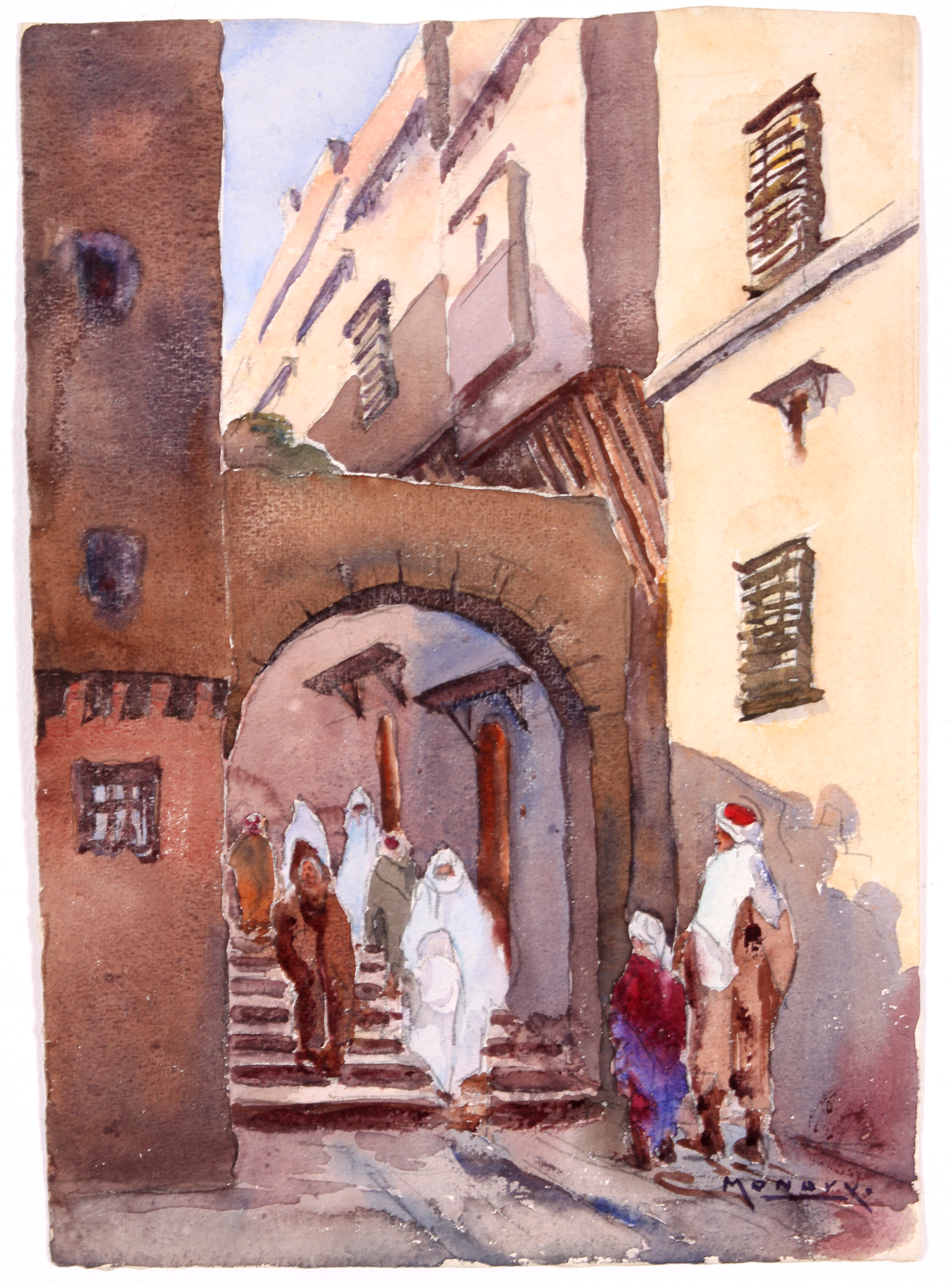 Original Urban Scene in France by Raoul Monory