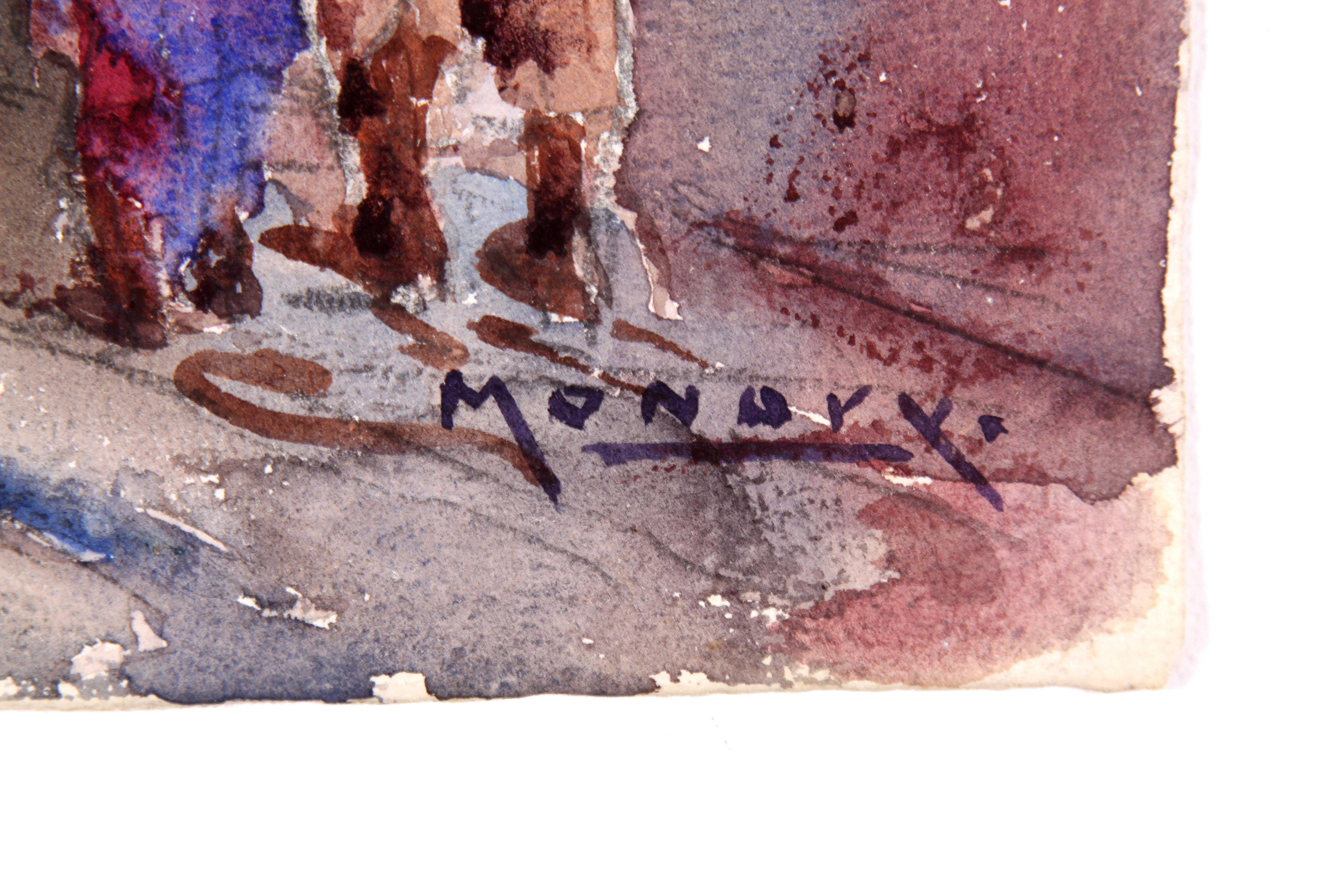 Original Urban Scene in France by Raoul Monory