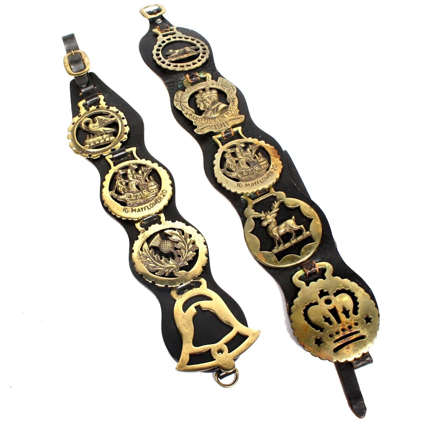 Horse Brasses on Leather Martingales