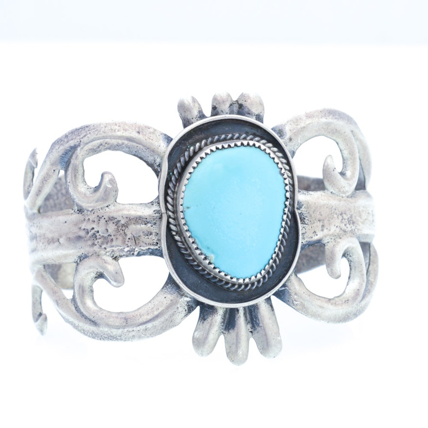 Sterling Silver Dyed Turquoise Cuff