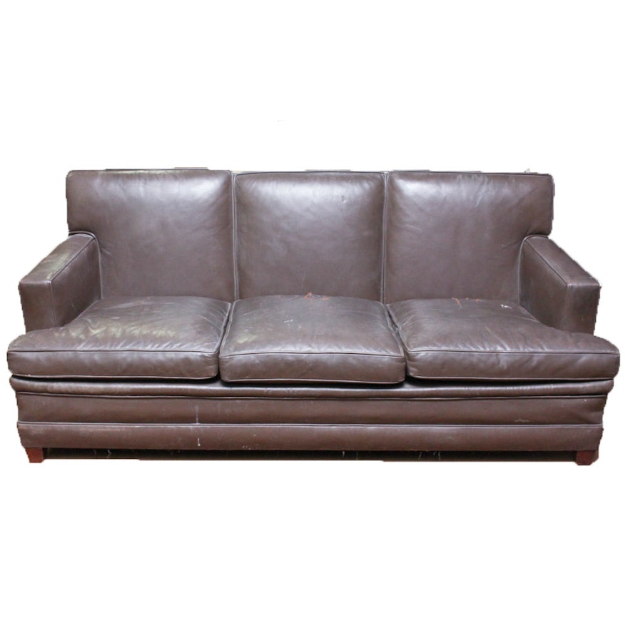 Vintage Brown Leather Couch