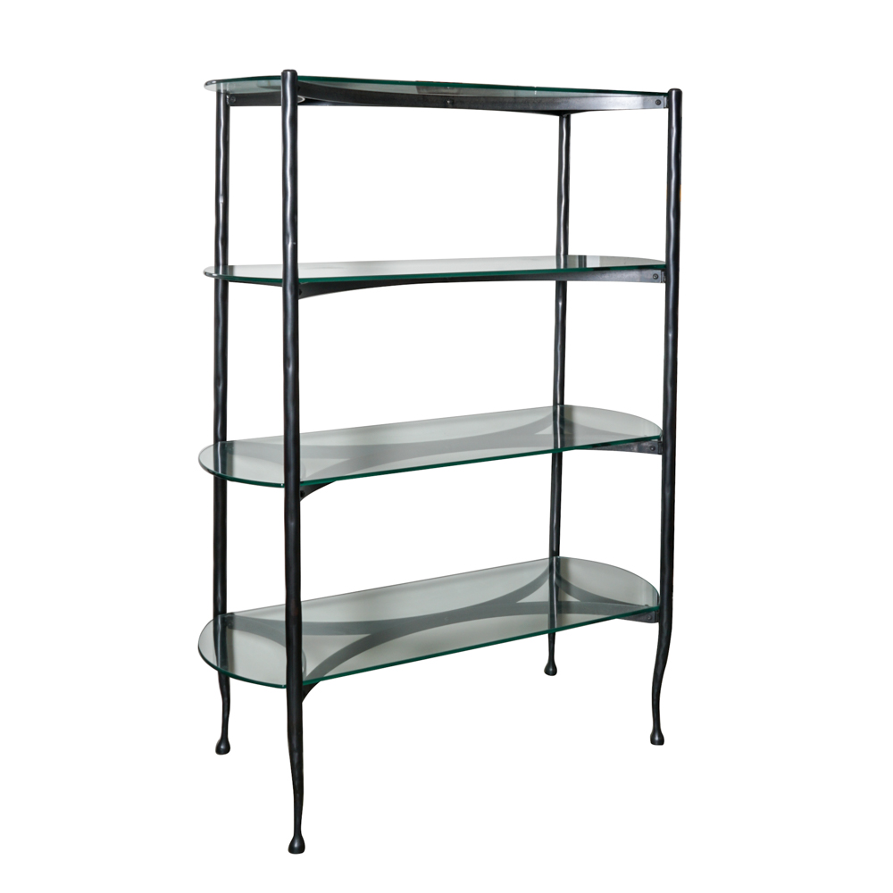 Modern Glass & Metal Display Shelf