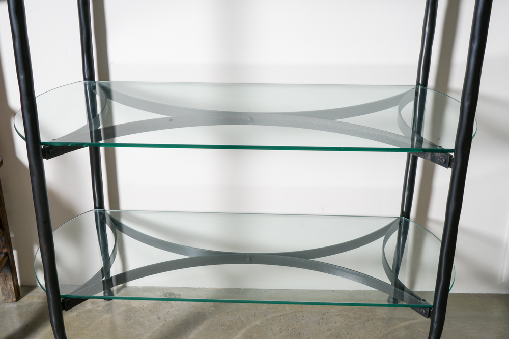Modern Glass & Metal Display Shelf