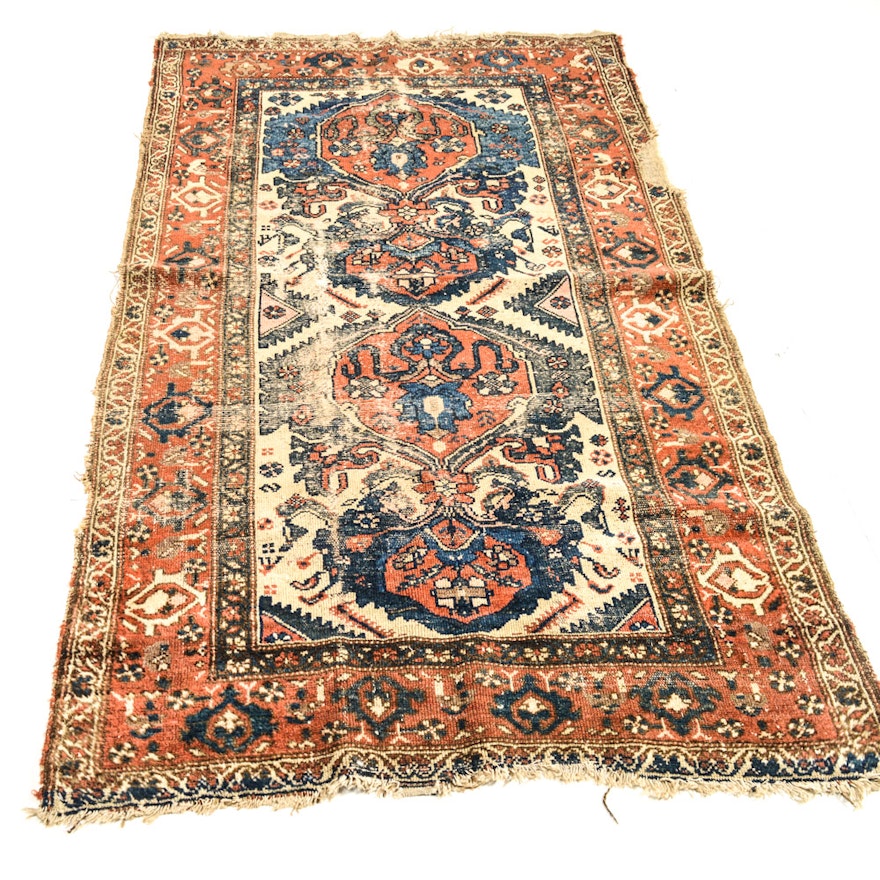 Antique Hand-Knotted Persian Malayar Area Rug