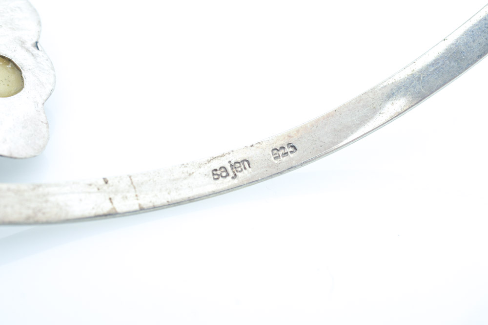 Sterling Silver Necklace with Gemstone Pendants