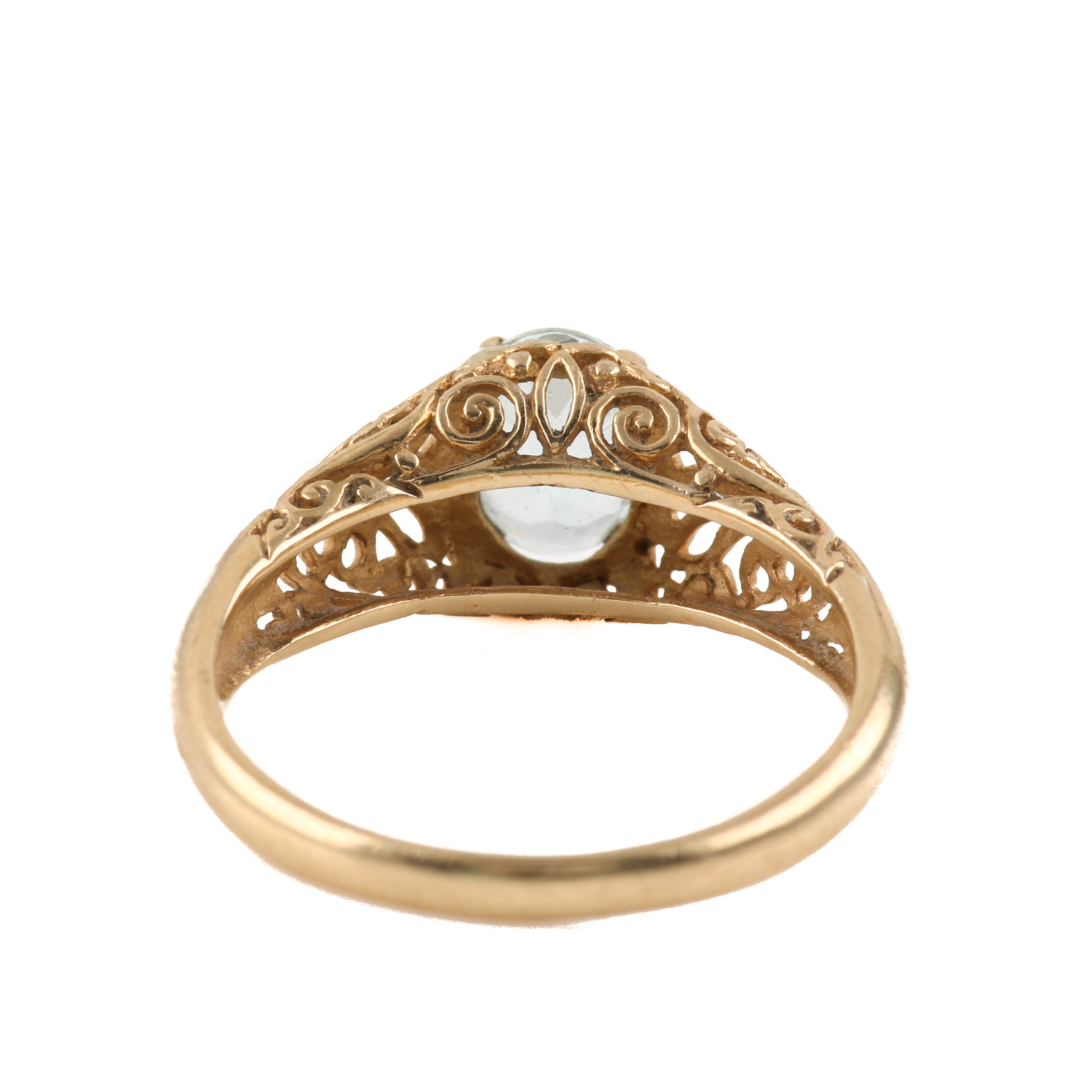 14K Yellow Gold Aquamarine Ring