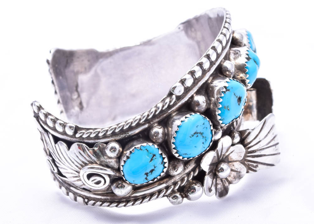 Jameson Lee Navajo Diné Sterling Silver Turquoise Cuff Bracelet
