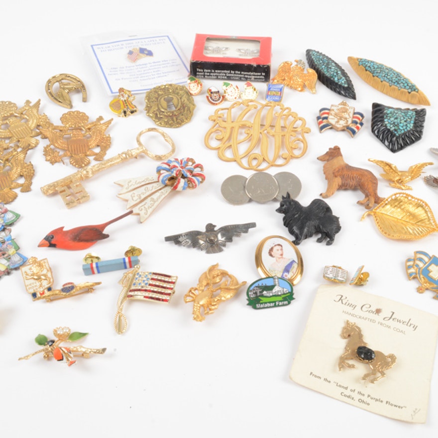 Costume Brooch and Pin Selection