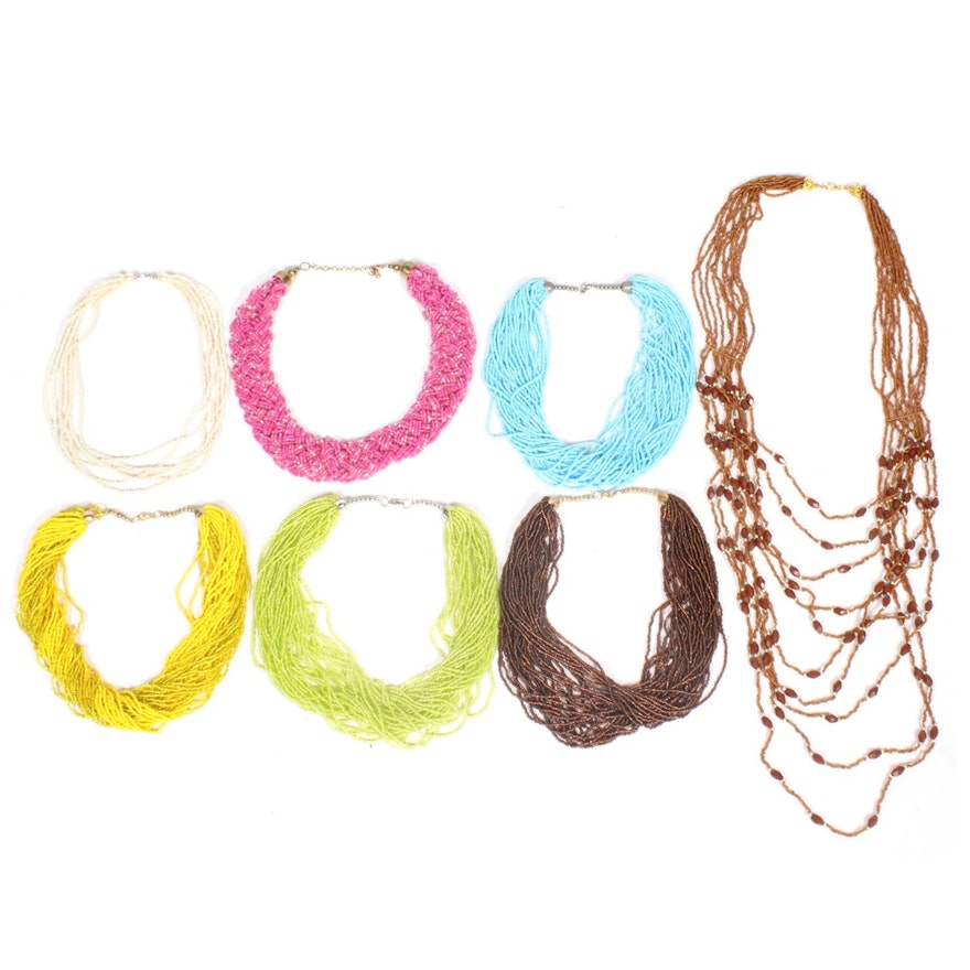 Multi-Strand Beaded Necklaces