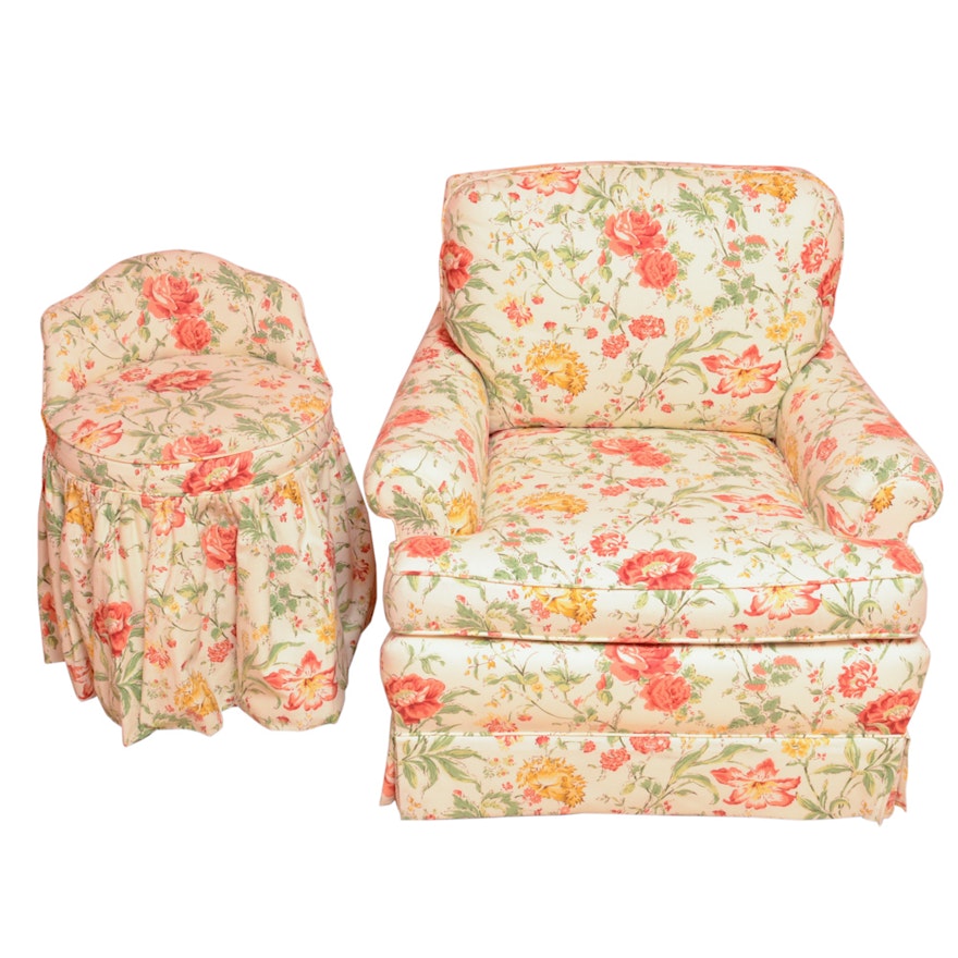 Floral Arm And Vanity Chairs