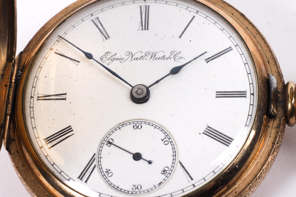 Antique Circa 1895 14K Gold Elgin Pocket Watch