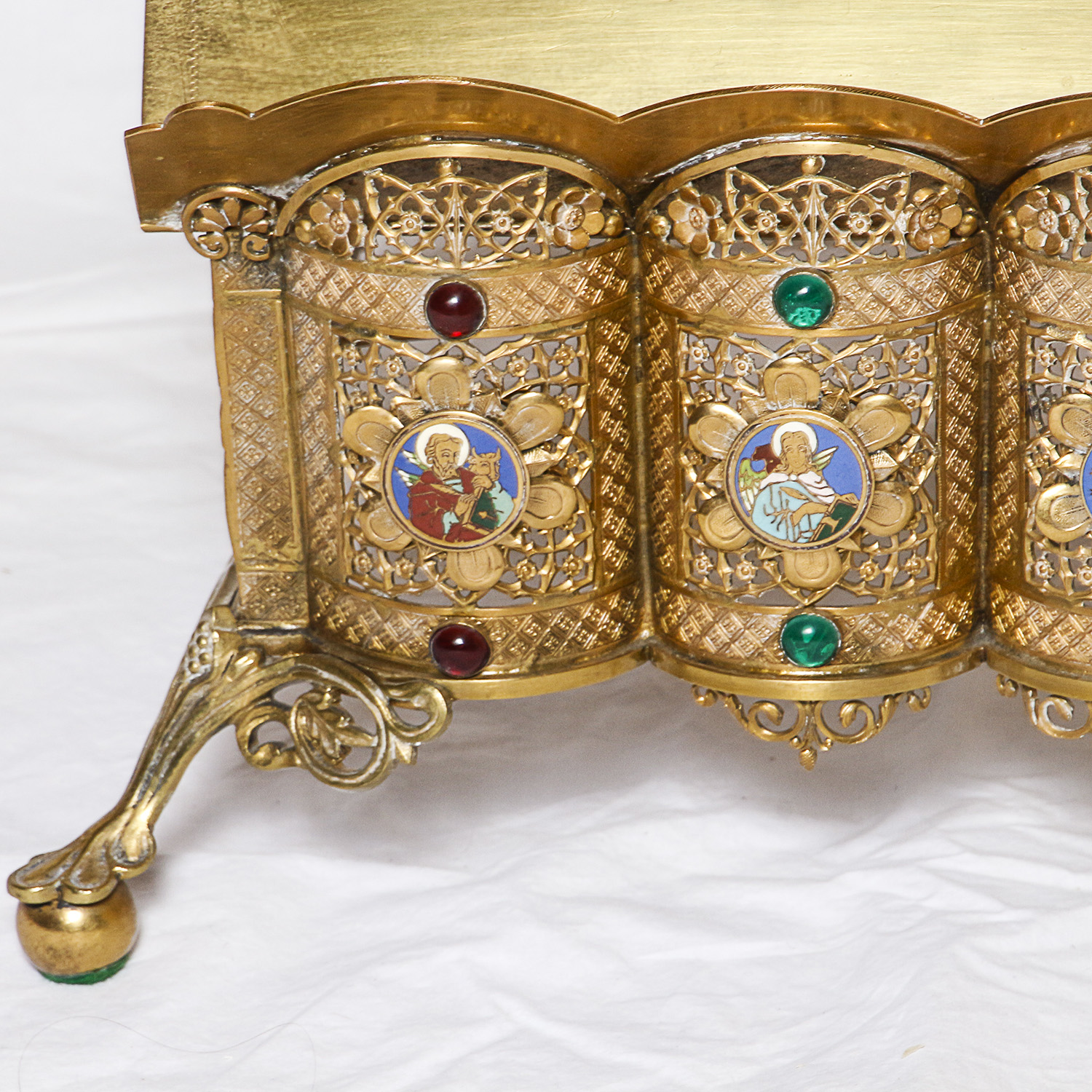 Vintage Brass and Enamel Bible Stand