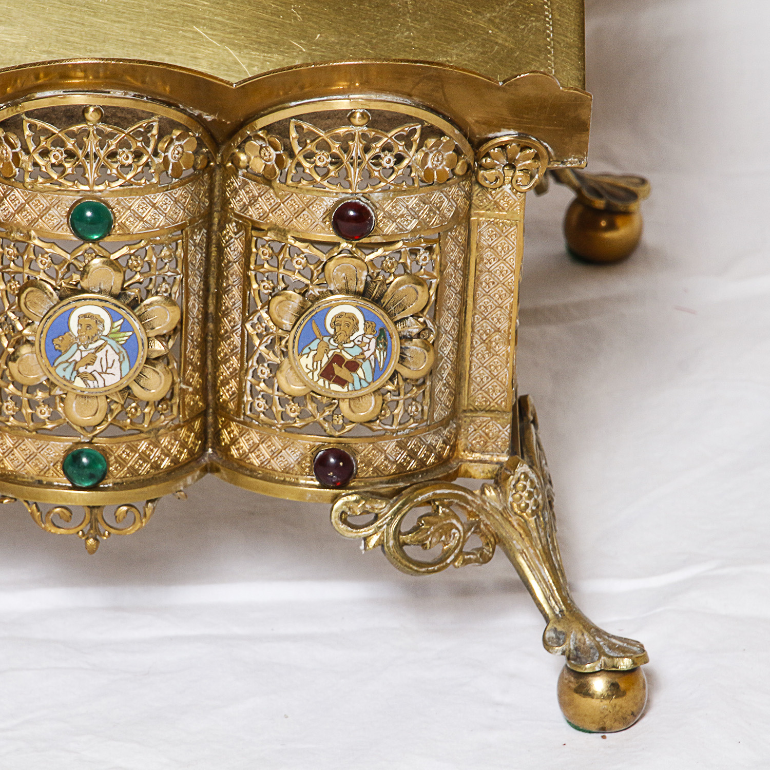 Vintage Brass and Enamel Bible Stand