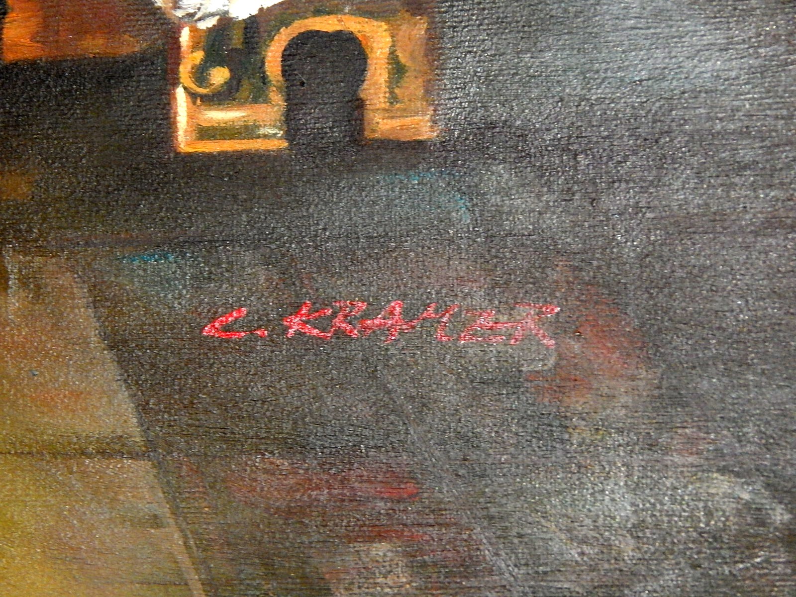 Elizabethan Musicians Original Oil on Canvas Signed C. Kramer