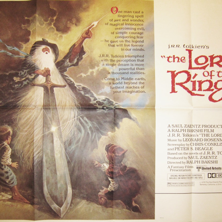 Vintage Lord of the Rings 1978 Cartoon Poster