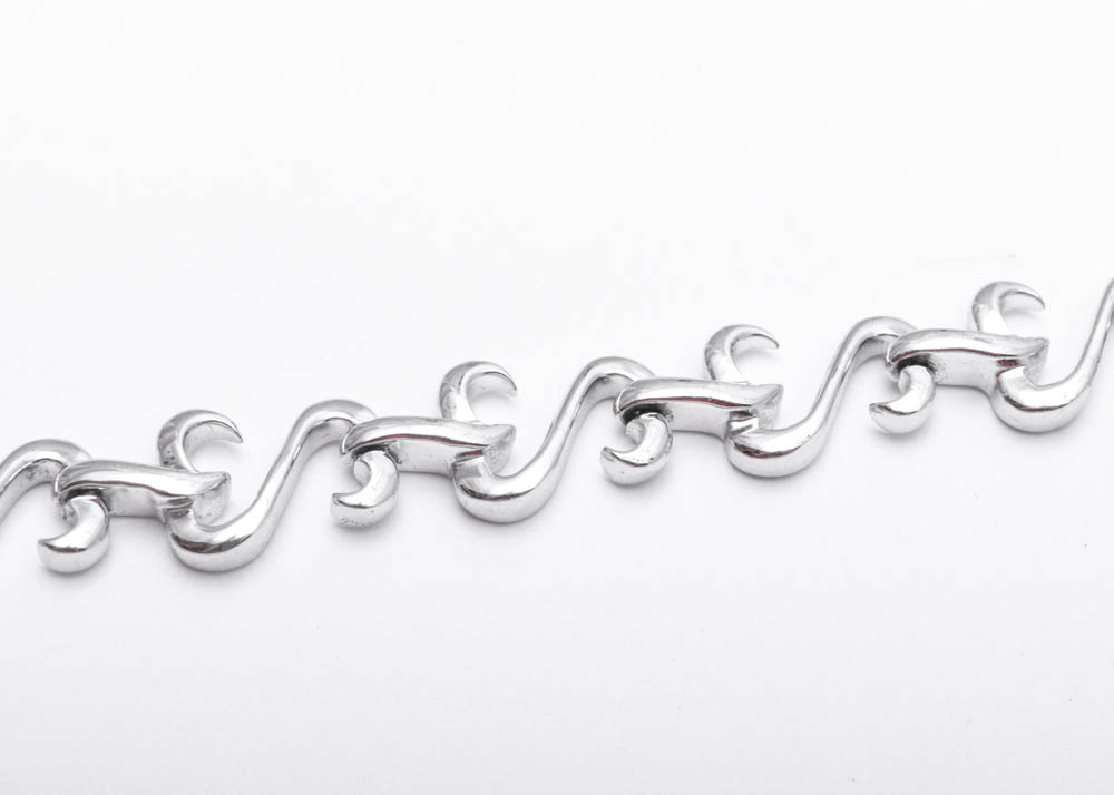 Jane Seymour Sterling Silver Open Heart Bracelet and Pendant Necklace