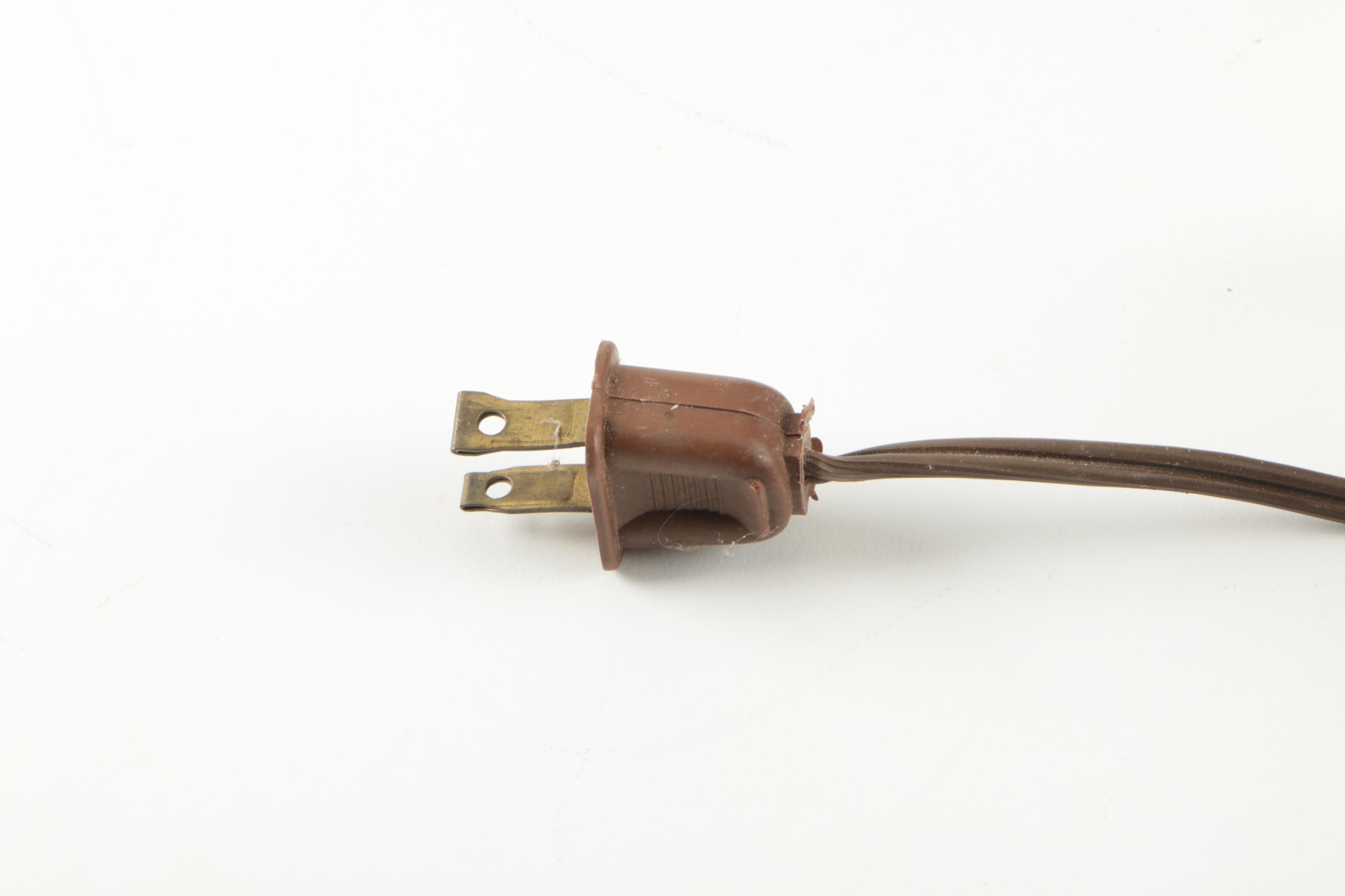 Vintage Hand-Painted Stoneware Jug Table Lamp