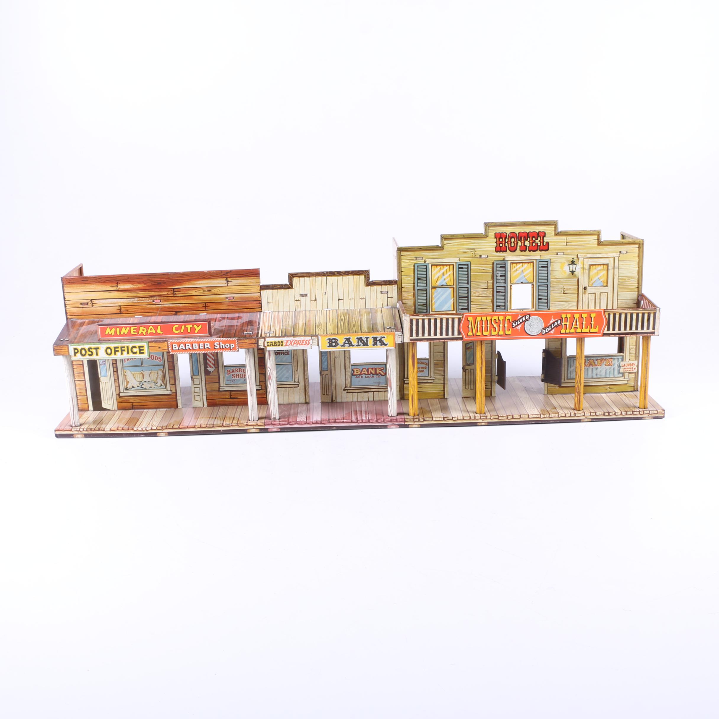 1950s Marx "Roy Rogers Western Town" Tin Play Set