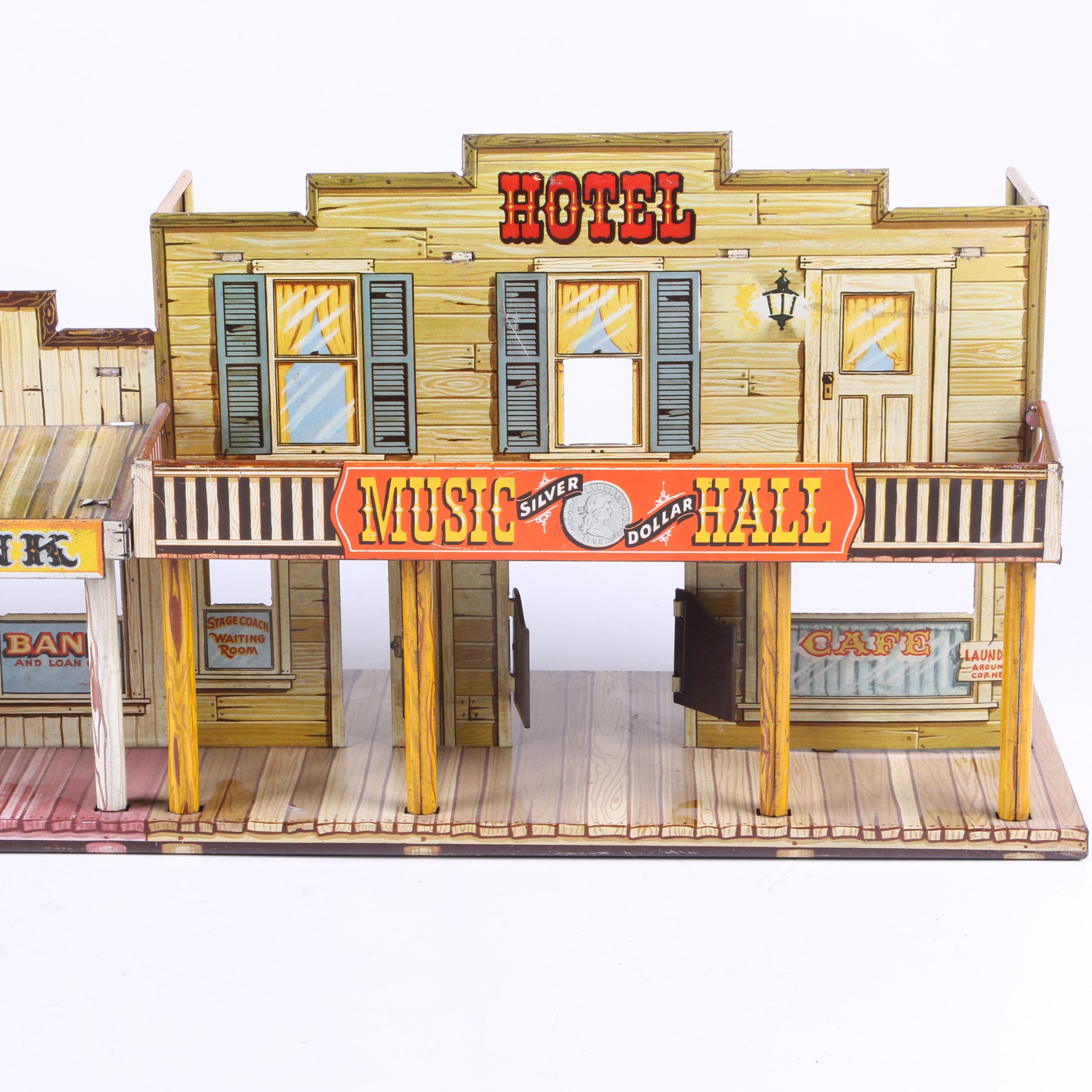 1950s Marx "Roy Rogers Western Town" Tin Play Set
