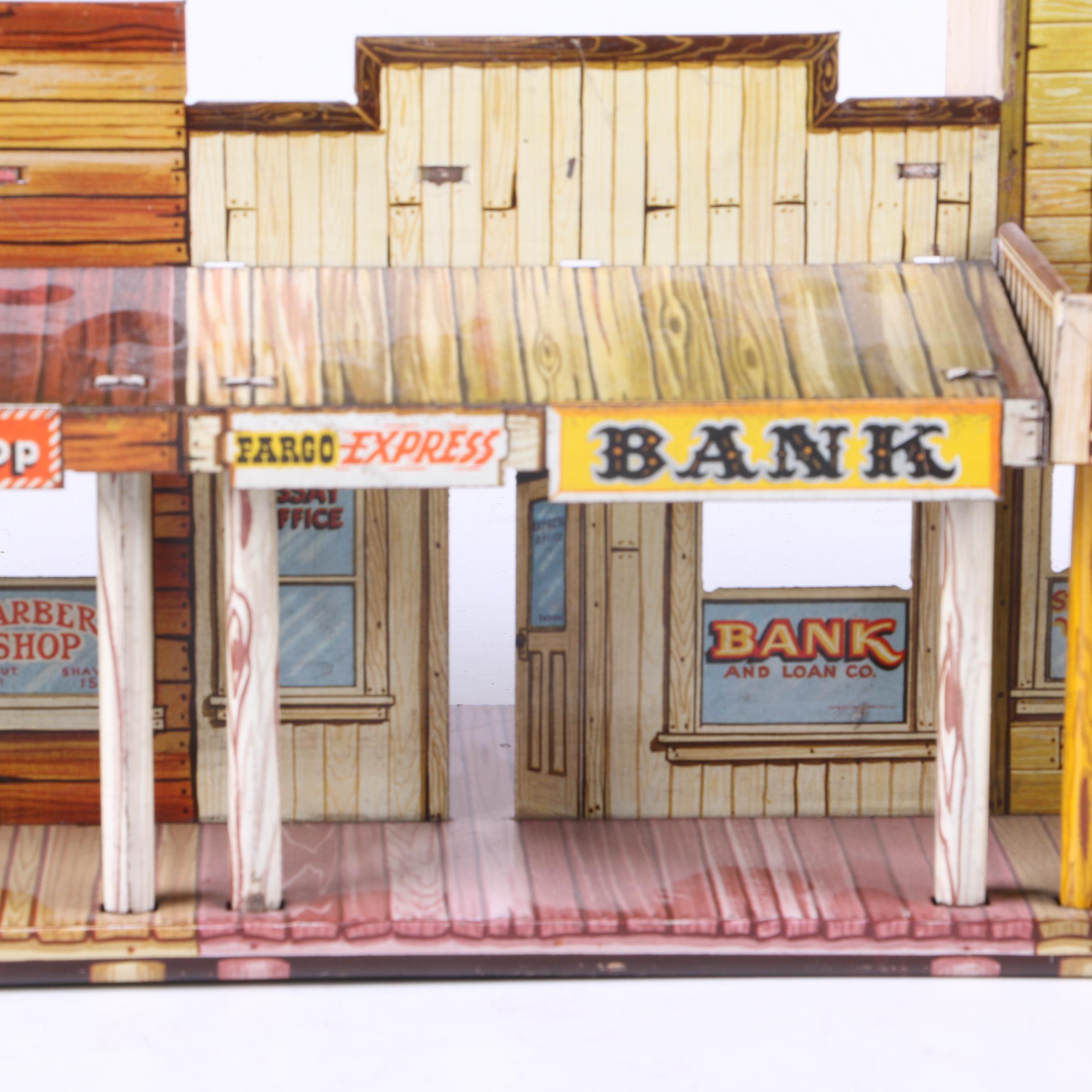 1950s Marx "Roy Rogers Western Town" Tin Play Set