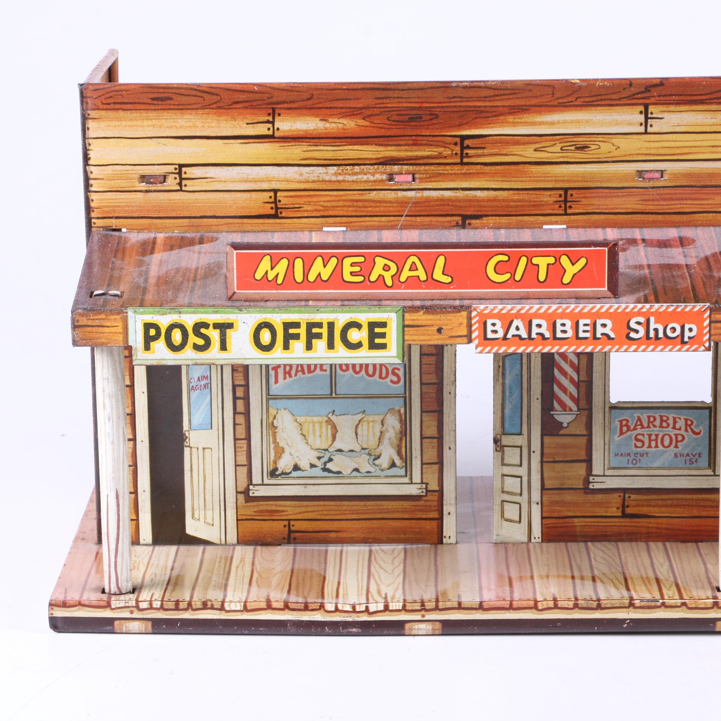 1950s Marx "Roy Rogers Western Town" Tin Play Set