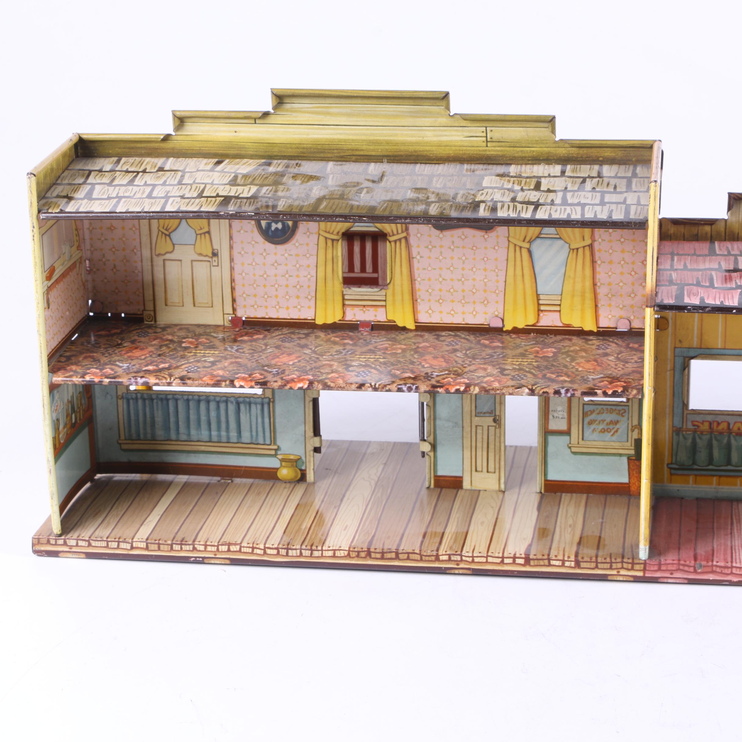 1950s Marx "Roy Rogers Western Town" Tin Play Set