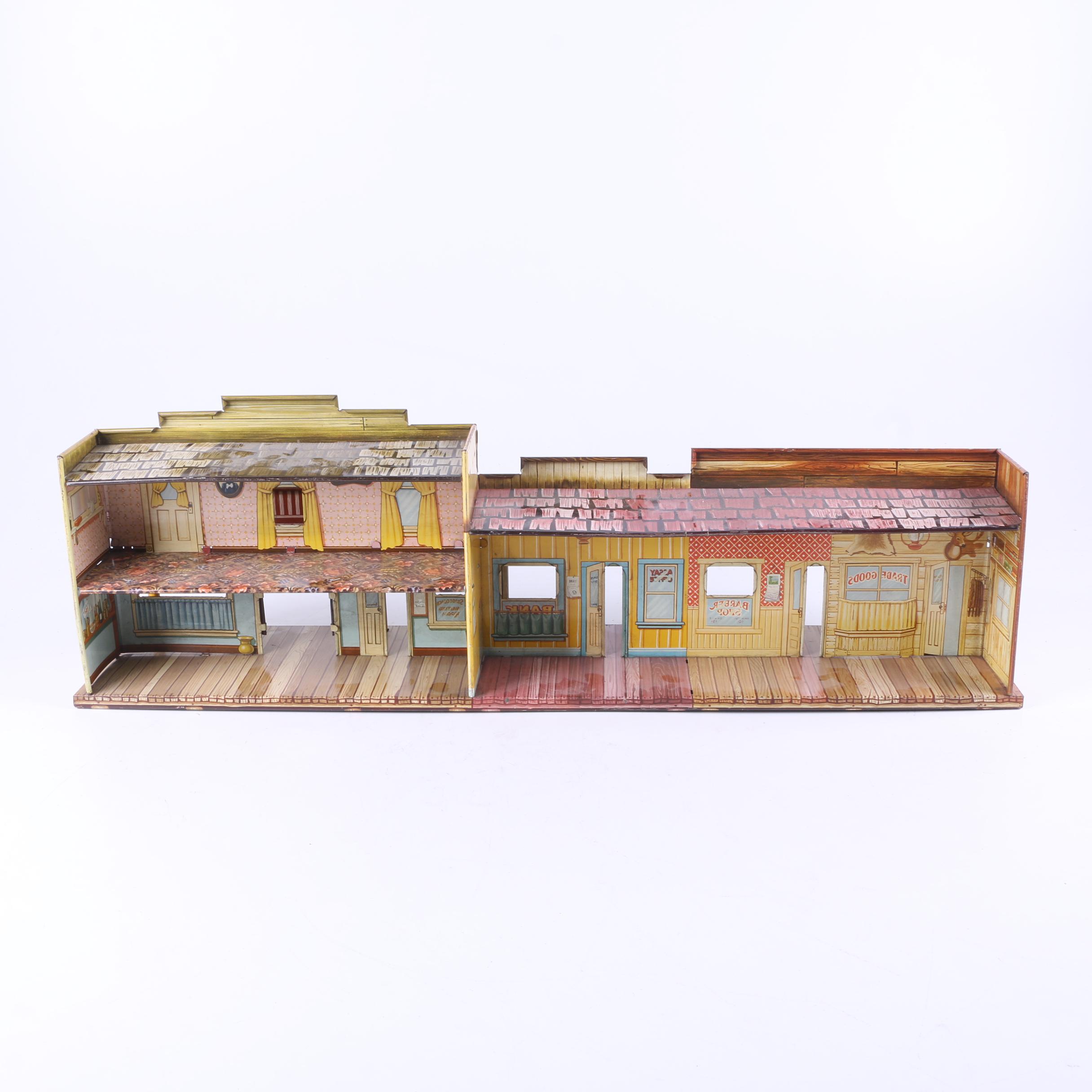 1950s Marx "Roy Rogers Western Town" Tin Play Set