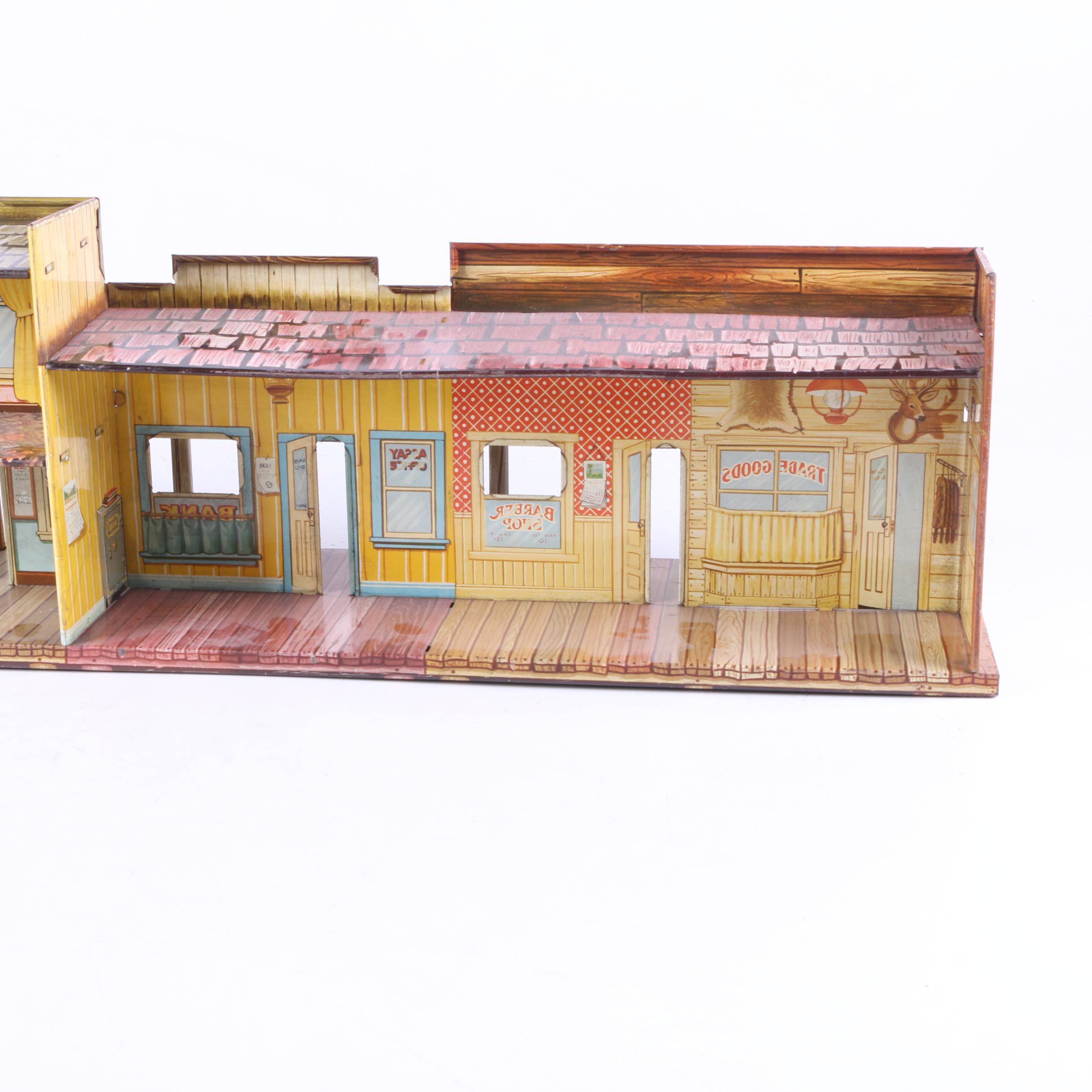 1950s Marx "Roy Rogers Western Town" Tin Play Set