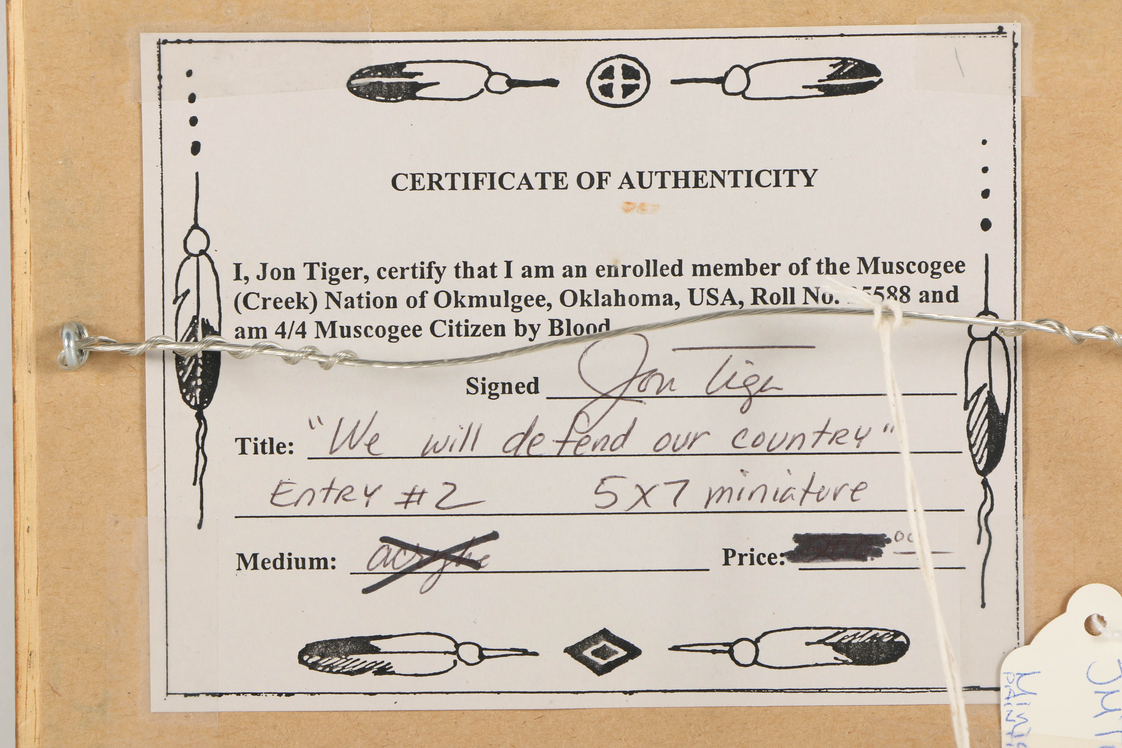 Collection of Jon Mark Tiger Paintings of Native American Figurative Scenes