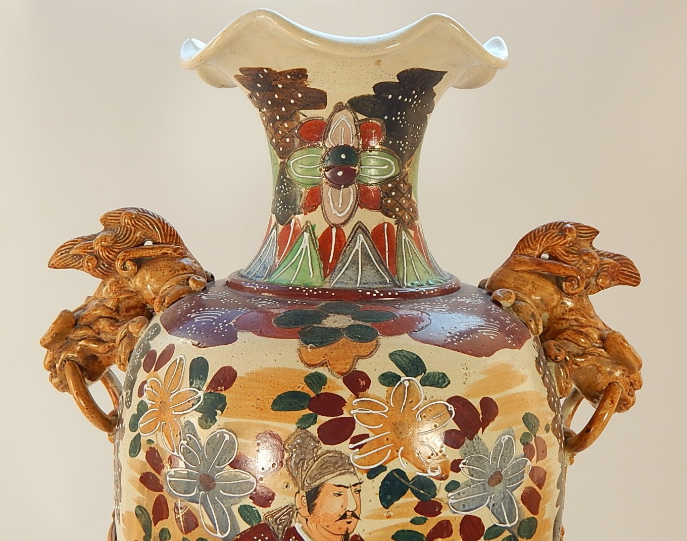 1920s Japanese Satsuma Handled Vase