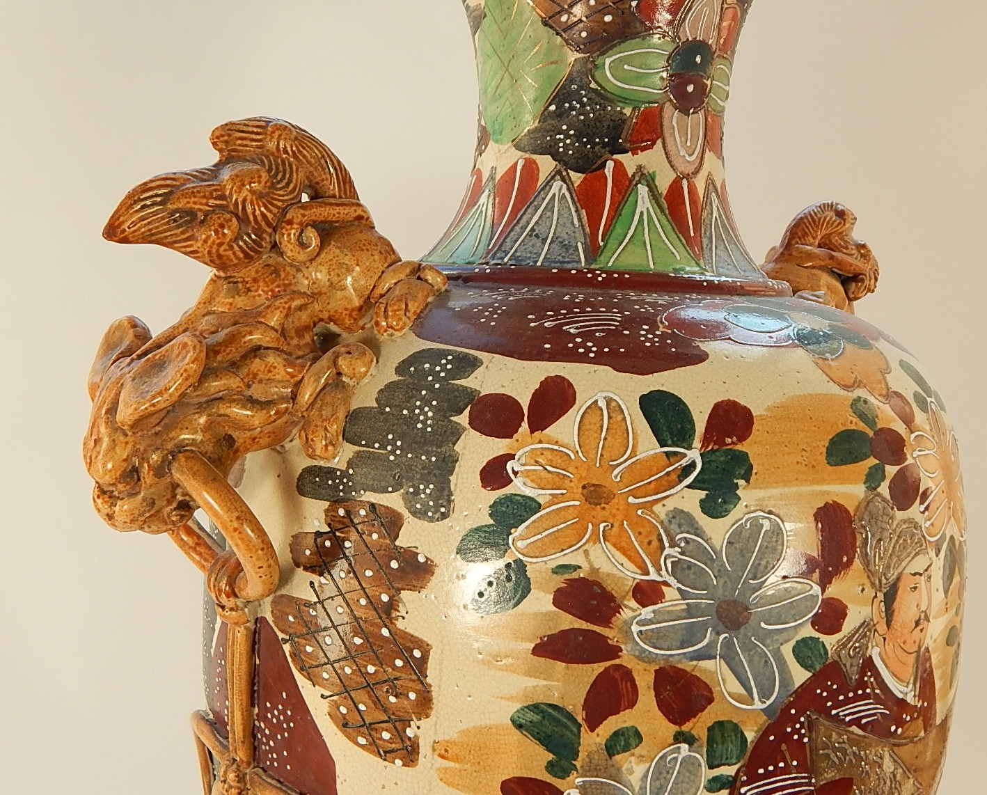 1920s Japanese Satsuma Handled Vase