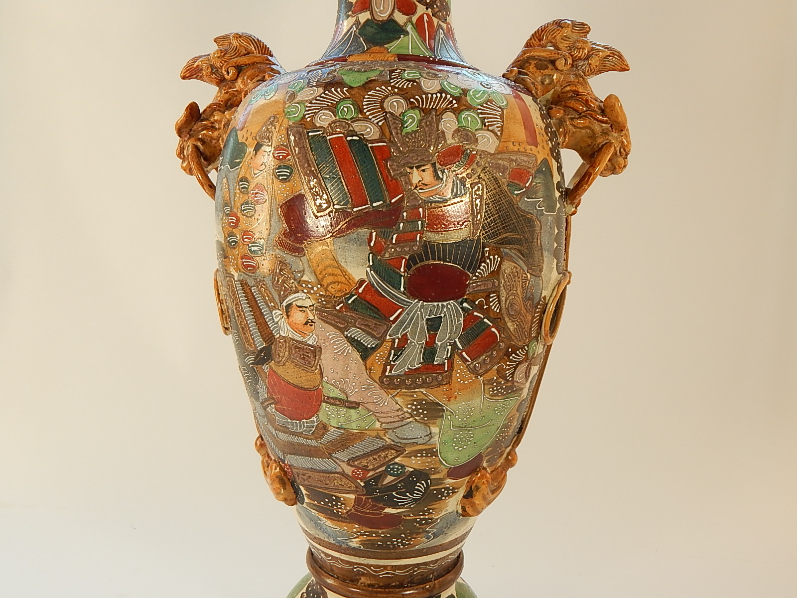 1920s Japanese Satsuma Handled Vase