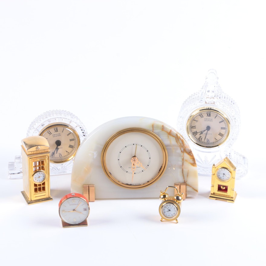 Collection of Mantel and Shelf Clocks featuring Godinger
