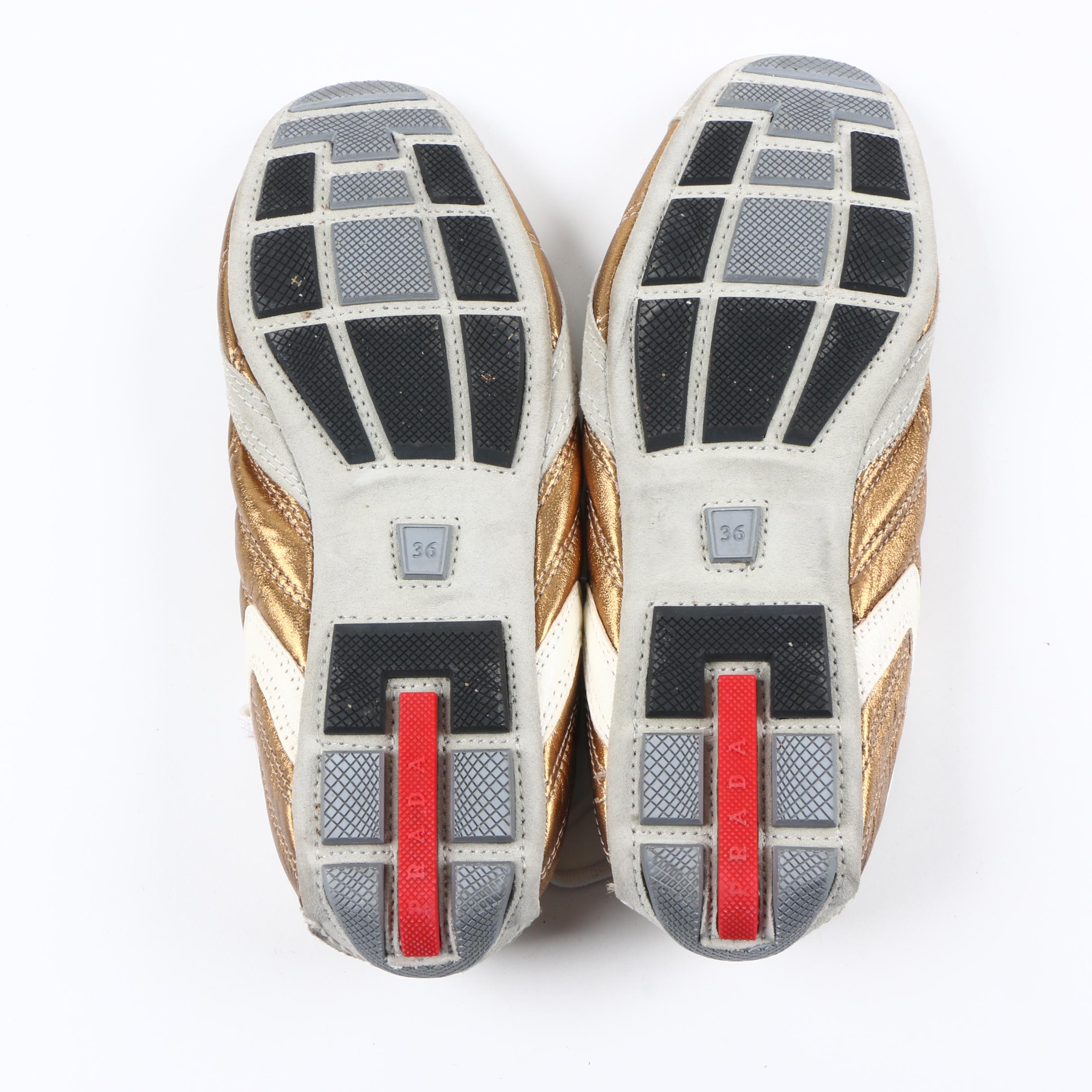 Women's Prada Leather Walking Sneakers
